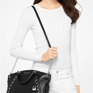 New Michael Kors Sadie Black Messenger Crossbody Bag